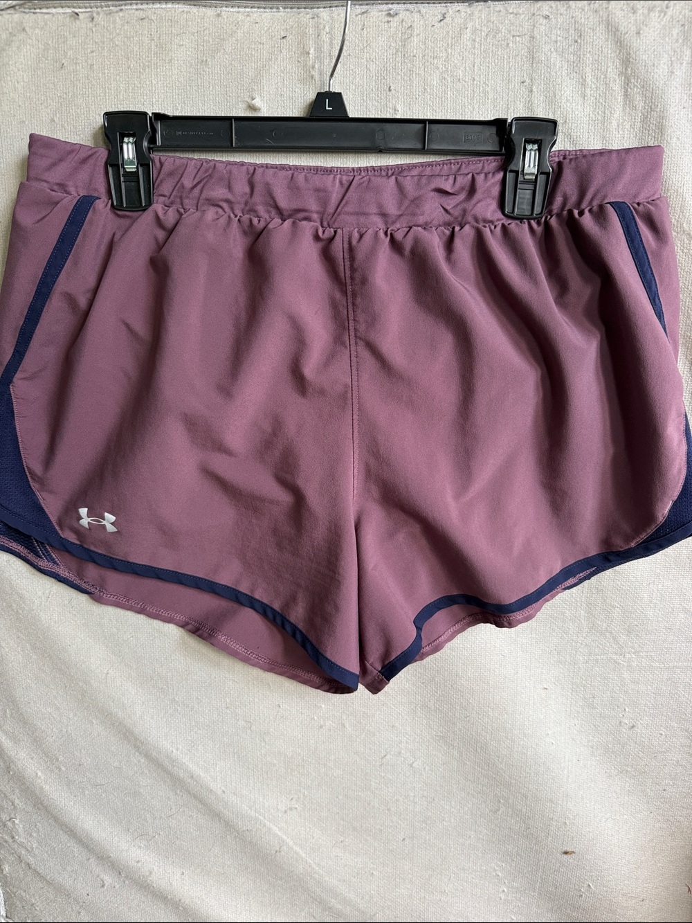 Under Armour Women's Plum Athletic Shorts with Navy Trim